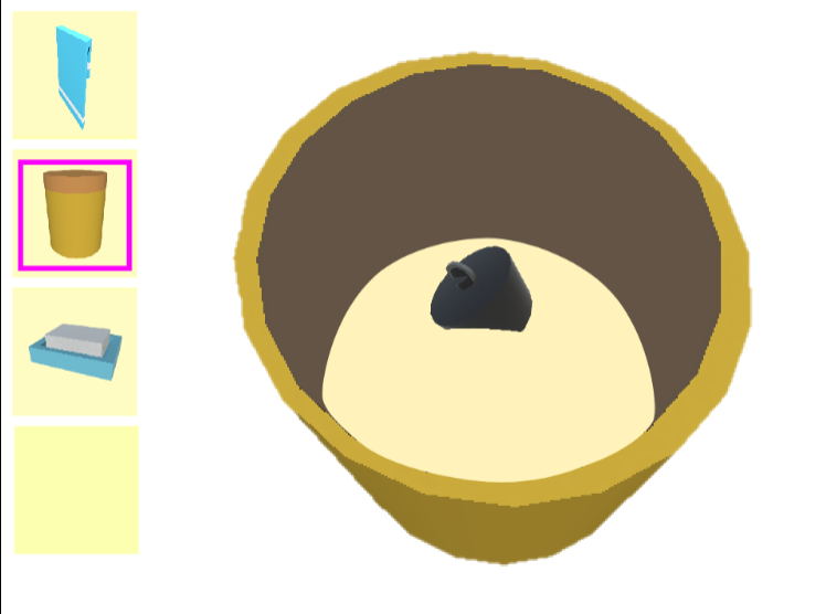 ゲーム「浴室からの脱出」入浴剤の蓋が開き、お風呂の栓が中に入ってることがわかる画像