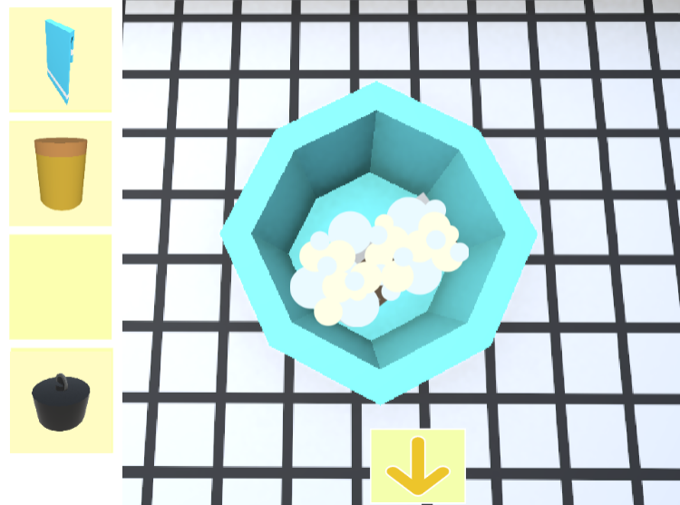 ゲーム「浴室からの脱出」靴下に石鹸を使い、泡だらけになった画像