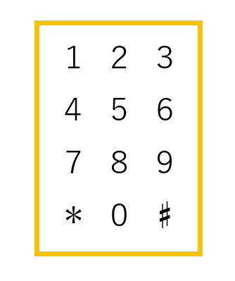 「エレベーターからの脱出」電話の発信時の数字板イメージ画像
