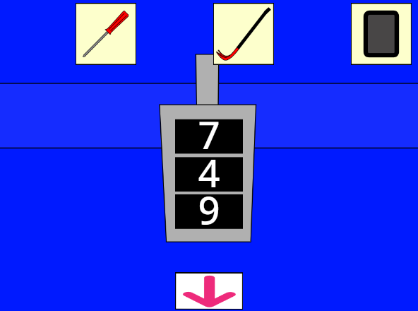 「エレベーターからの脱出」南京錠解き方の答え画像