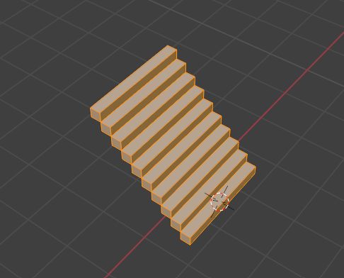 Blenderで作成したオブジェクトを編集モードで全選択している画像