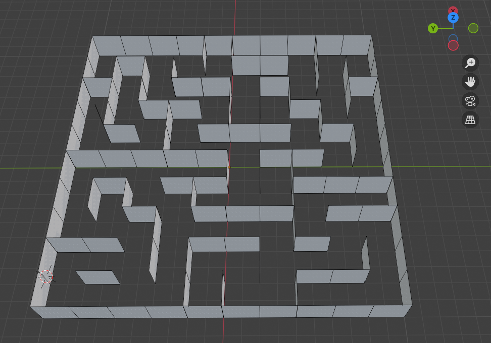 Blenderで「類似選択メニュー」を使い底面を削除させた画面