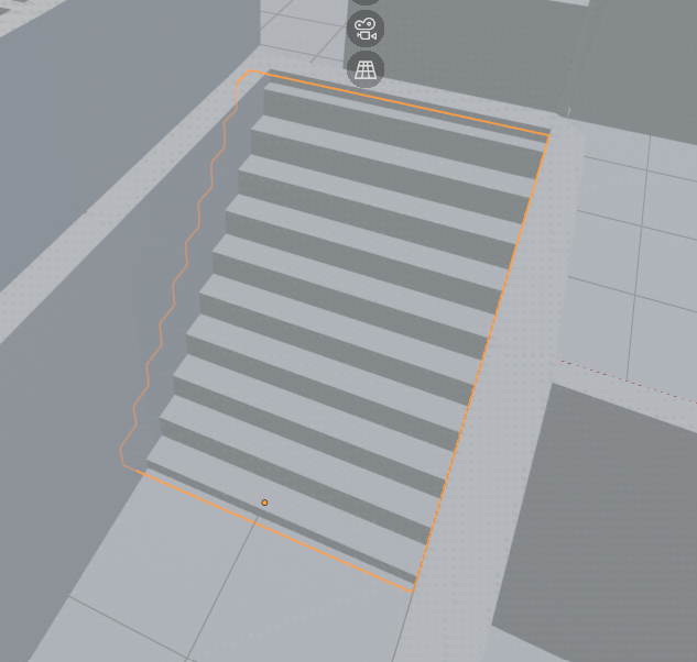 Blenderで配列モディファイアを使い作成した階段の画像