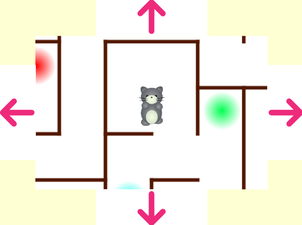 ゲーム「MAZEからの脱出」
移動方法を説明する画像