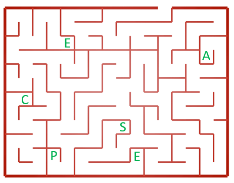 ゲーム「迷路からの脱出」フロアマップ画像