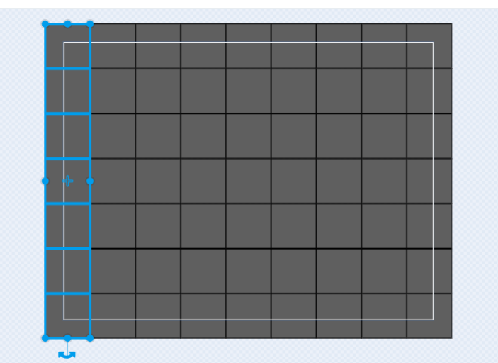 Scratchでダンジョン風迷路ゲームを作る②スプライトのコスチュームに正方形を並べた画像