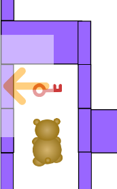 「Escape the MAZE」くまの目の前に「カギ」があるシーン