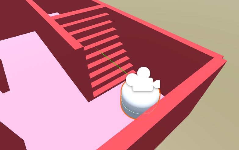 Unity立体迷路　Rayを使って前方の階段を判定する画像