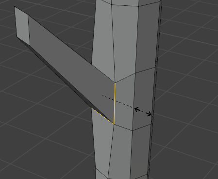 【Blender4.2】Unity2D脱出ゲーム用「木の棒」を作る方法|押し出した面の根元を細くした画像