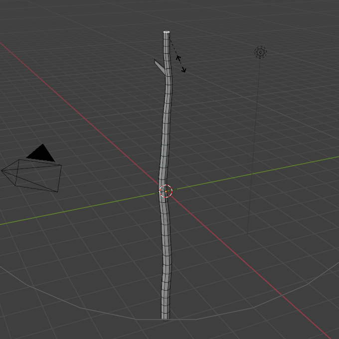 【Blender4.2】Unity2D脱出ゲーム用「木の棒」を作る方法|木の棒の先端部分を細く調整する画像