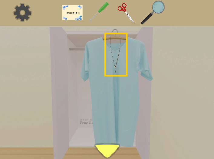 Room of Memories～遺された部屋～　攻略ガイド③　水色の洋服を拡大した画像