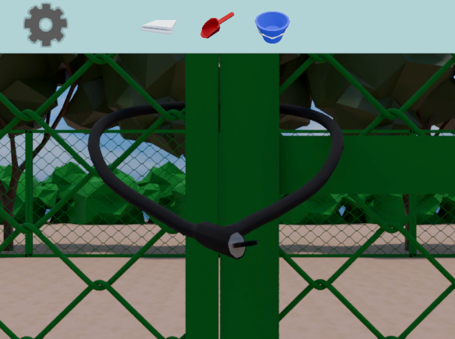 The Park～秘密の場所｜完全攻略　奥のゲートワイヤーロックに鍵をセットした画像