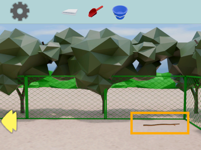 The Park～秘密の場所｜完全攻略
「木の棒」の入手場所を示す画像