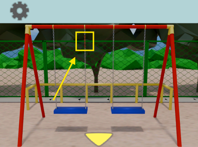 The Park ～秘密の場所～　ブランコの錆の位置を示す画像